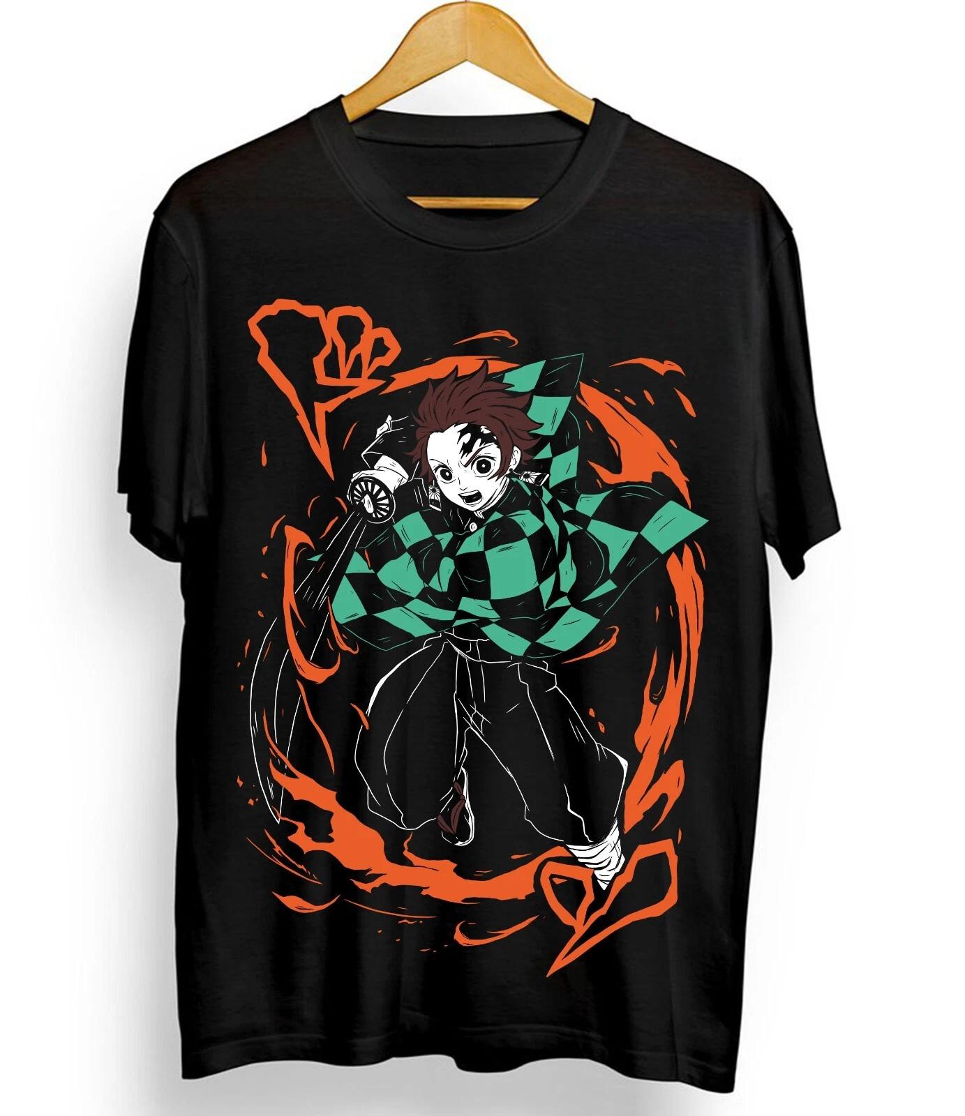 

New Arrival 2026 Tanjiro TShirt Demon Slayer Kimetsu no Yaiba Unisexga Nezuko Black Shirt Summer Unisexs and Womens Tshirt Top S