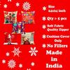 Soft Fabric Designer Decorative Printed Merry Christmas Theme Cushion Cover Xmas Decorations for Sofa Living Room Set of 5 24 x 24 inch Multi