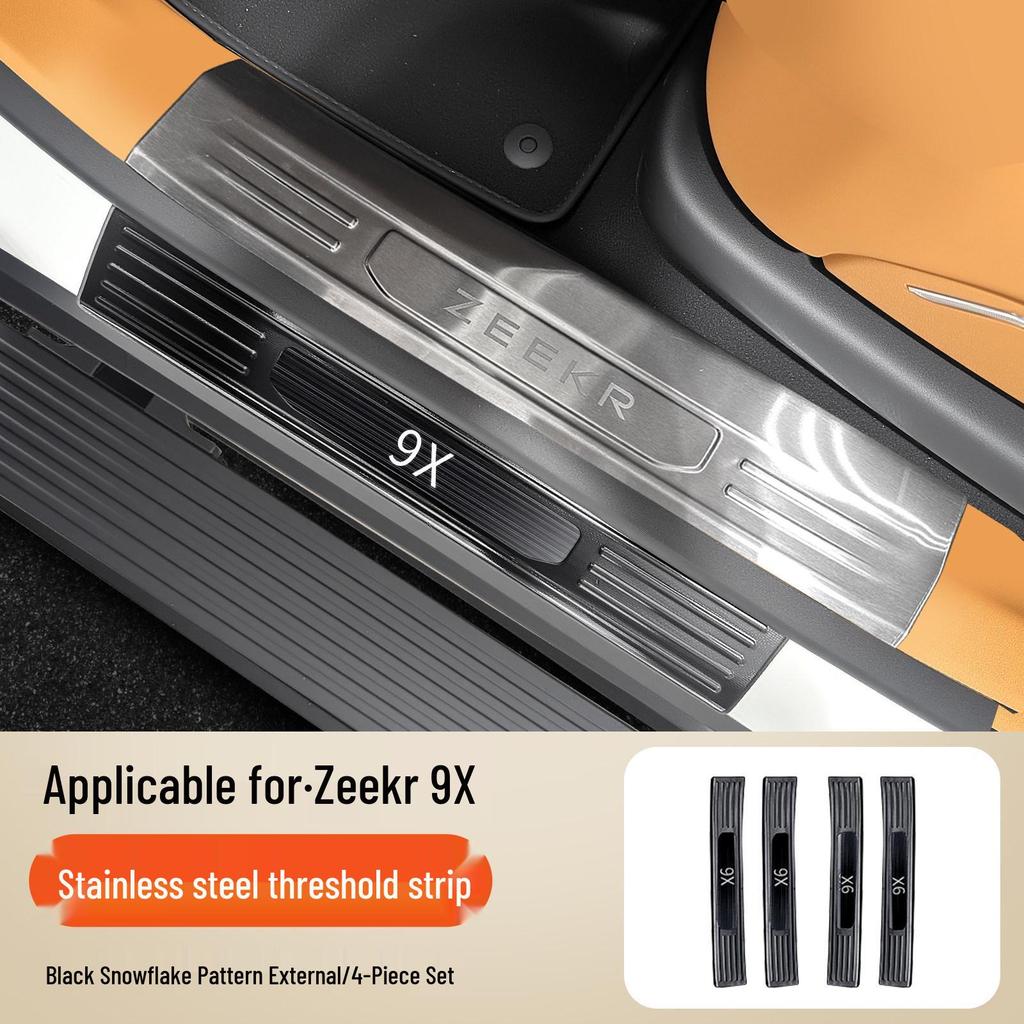 Zeekr 9X Stainless Steel Door Sill Protector - Full Wrap, Scratch & Wear Resistant Welcome Plate