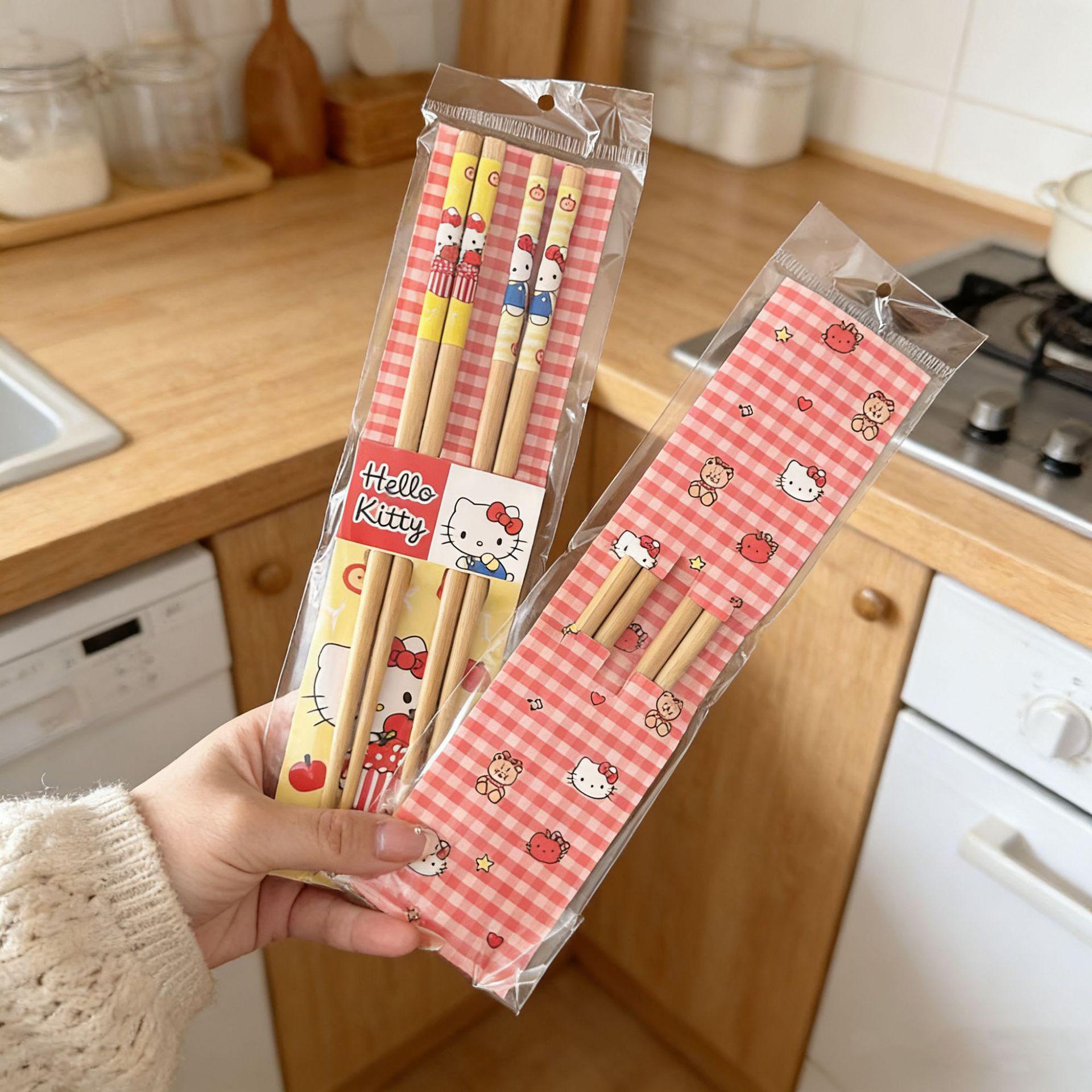 Bamboo Non-slip Chopstick, 24cm - Single Set, Cute Design Adults 24cm