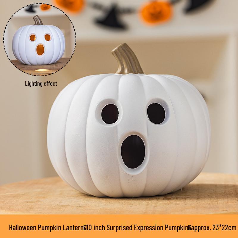Luminous White Pumpkin Lantern: Large Halloween Decoration for Shopping Malls & Theme Events