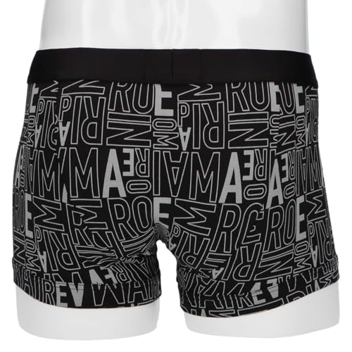 Emporio Armani ALL OVER BOLD LOGO Bold Logo Boxer Shorts, Front Closure, Men's Underwear, Size S (EU Size), Navy (Product Code: 54045069)