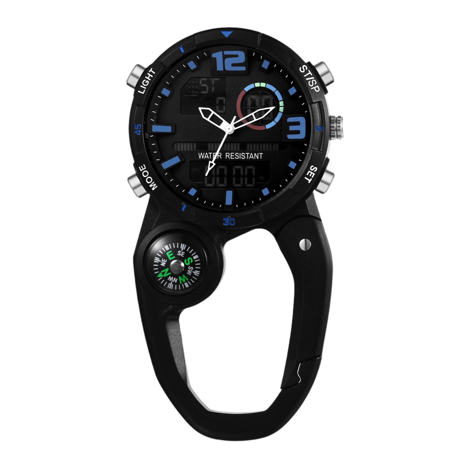 Carabiner Watch, Climbing Clip Watch, Keychain Clip Clock: Waterproof Analog Display Pendant Watch, Pocket Watch, Men s & Women s Fashion Accessory