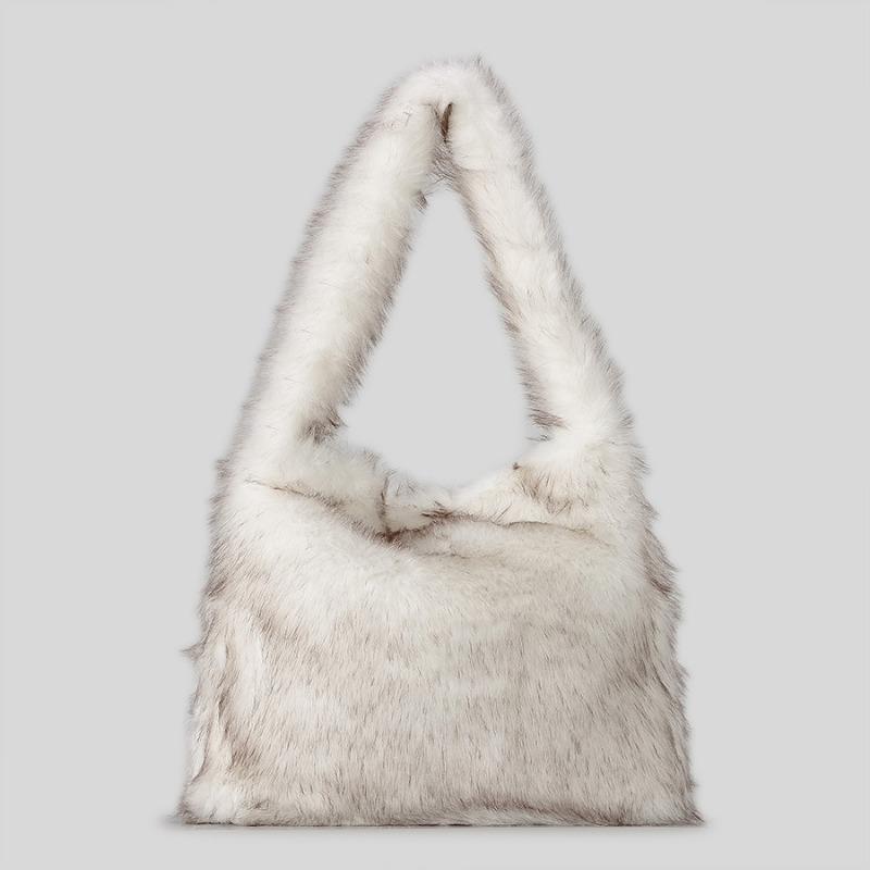 

Niche Design Plush Underarm Bag Slouchy Искусственный мех Сумка Зимняя меховая сумка для женщин белый