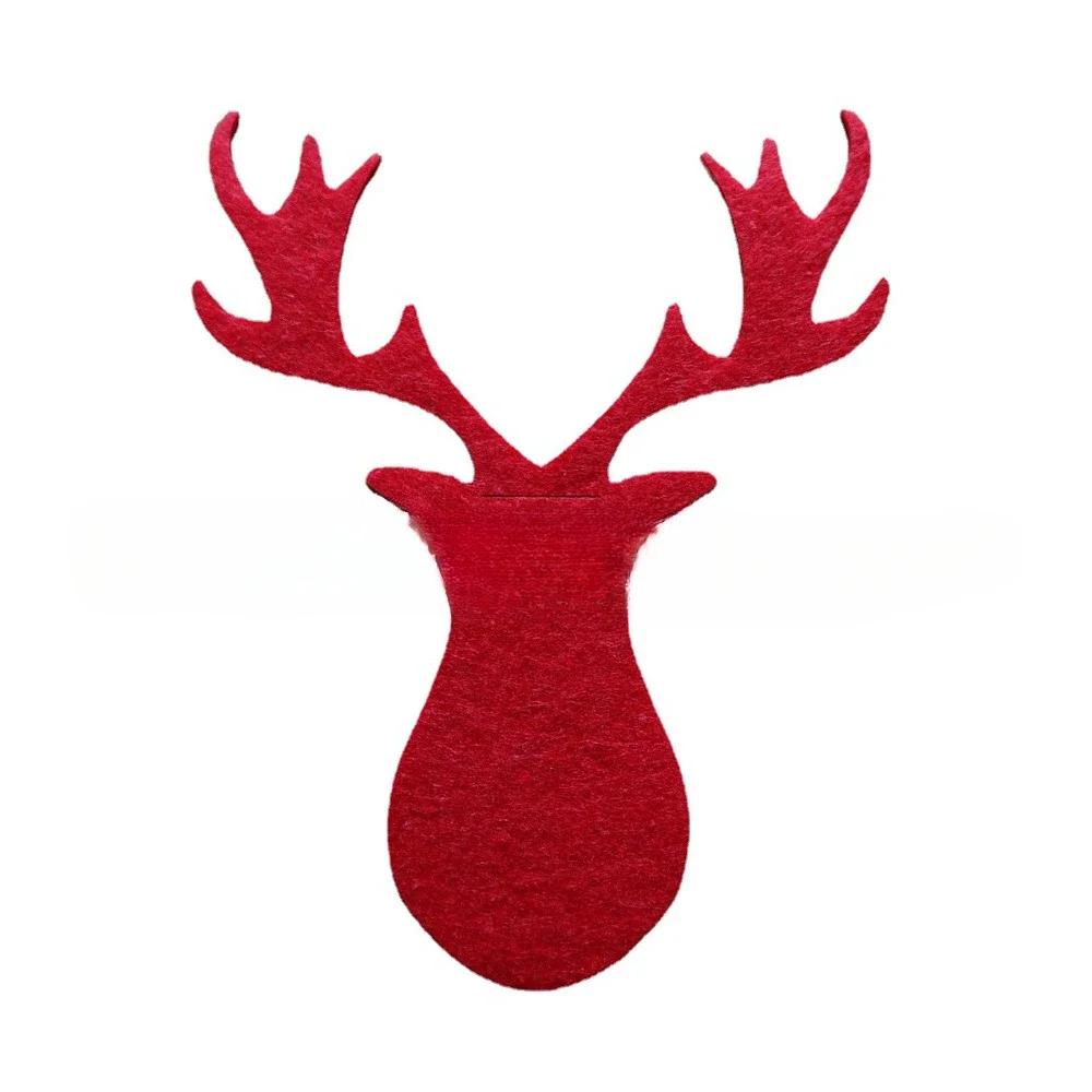 Star Tree Elk Design Cutlery Holder Christmas Knife Fork Pocket Bag Utensil Cover for Holiday Table Decoration