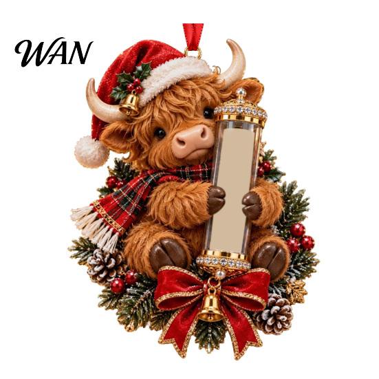 Reusable Acrylic Party Supplies Christmas Cash Gift Ornament, 2D Highland Cow/Gingerbread/Bear/Snowman Money Holder, Holder for Xmas Tree Hanging