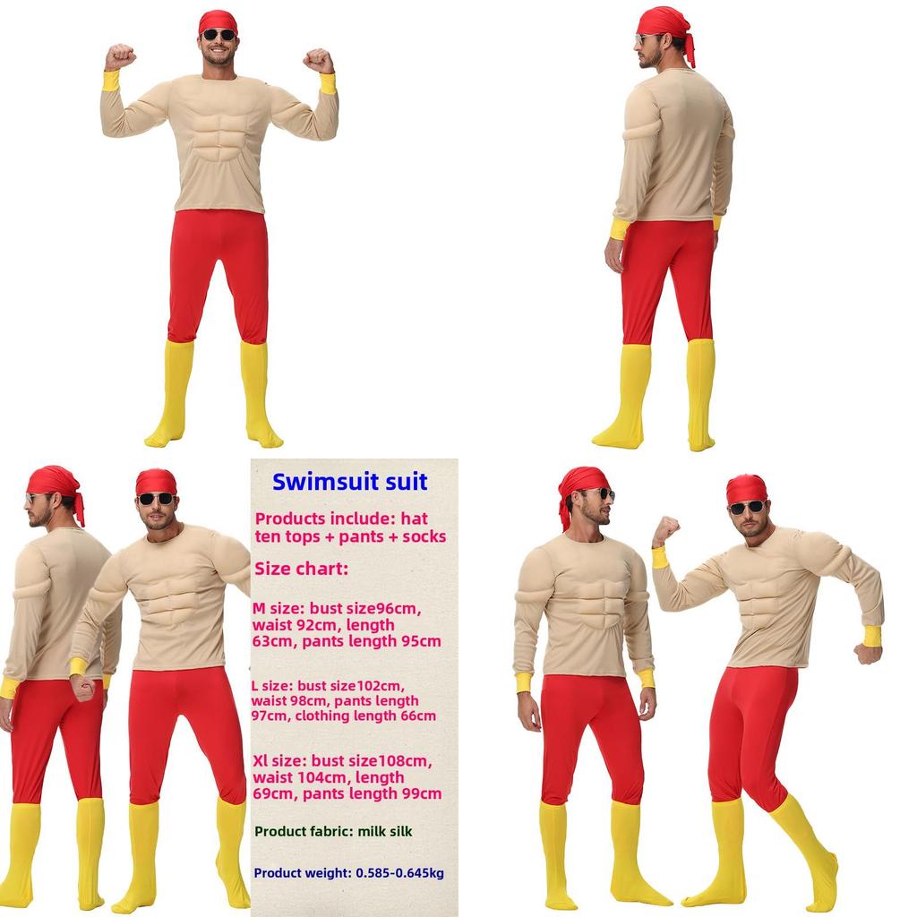 Halloween Costume With Polyester Fabric Funny Muscle Suit For Party Dress Up