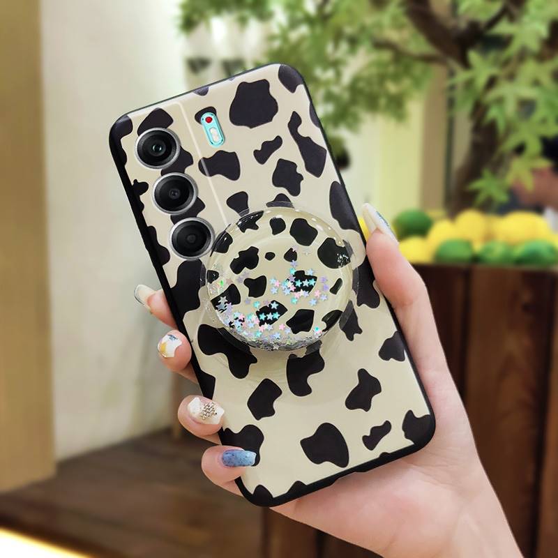 Cartoon Durable Phone Case For Tecno Camon40 4G/CM5 Waterproof Back Cover Soft Case Skin feel silicone Glitter Quicksand