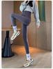 Maternity Shark Leggings: Spring/Fall & Winter-Ready, Non-Restrictive Yoga Pants with Velvet, Perfect for Petite Sizes.