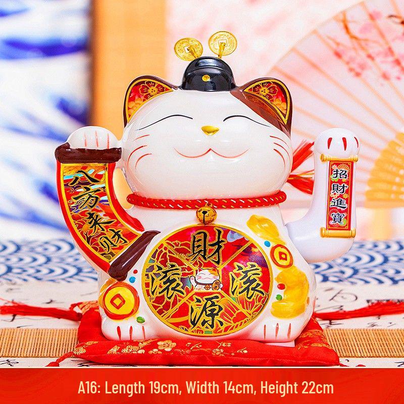 Lucky Cat 2025 Model: Automatic Waving Hand Ornament for Business Prosperity and Home Decor