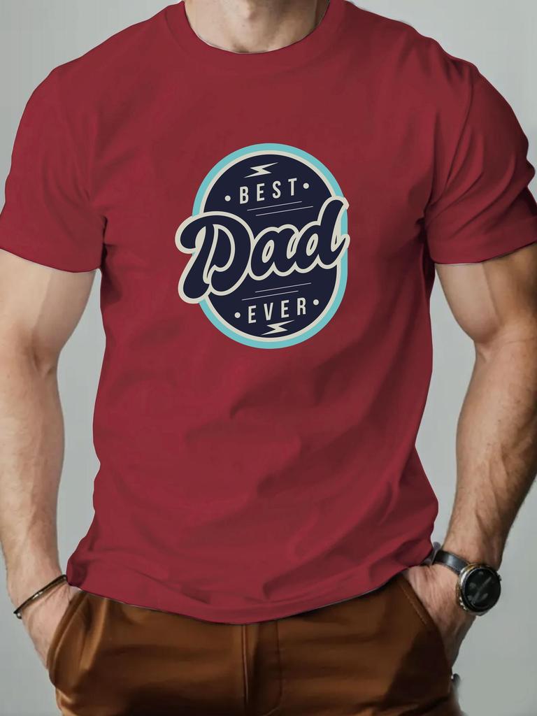 Mens cotton Tshirt BEST DAD EVER summer round neck shortsleeved graphic breathable fashion casual Tshirt