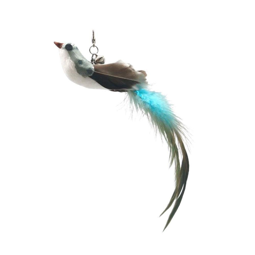 Cat Feather Toys Cute Replacement Cat Fur Toy Exquisite Teaser Cat Charms Interactive Kitten Stick Toys for Indoor Playing