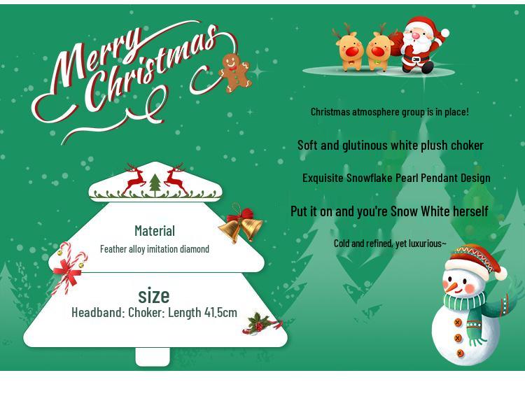 Fluffy Pearl Snowflake Choker - Elegant Winter Christmas Jewelry Accessory