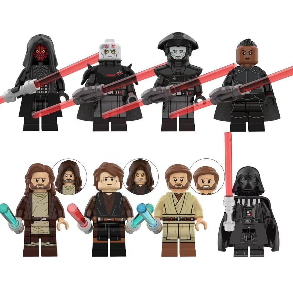 8Pcs SW Toys Darth Maul Darth Vader Action Mini Figures Fit Lego Kids Toy