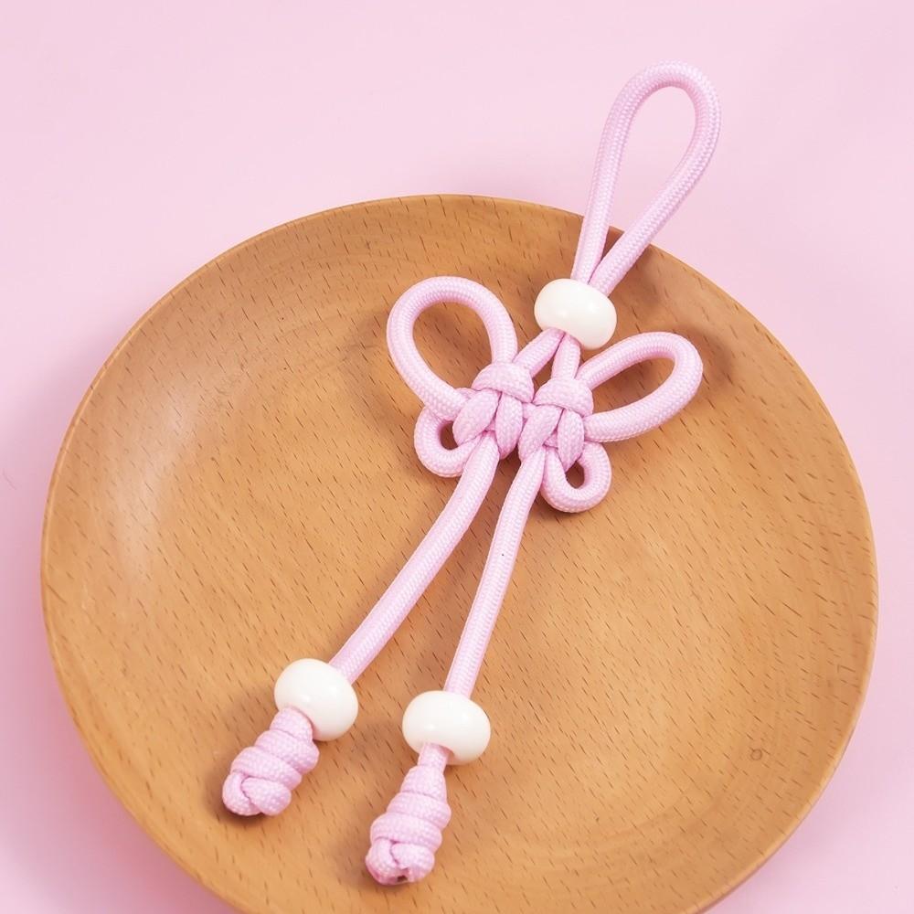 Handmade Chinese Knot Keychain Hand Woven DIY Bag Charm Braided Rope Keychain Handbag Decoration
