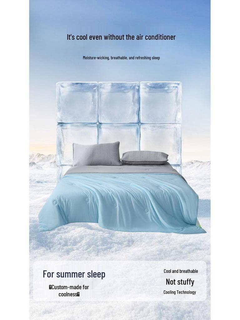 Premium Double-Sided Cool-Touch Antibacterial Ice Silk Summer Quilt