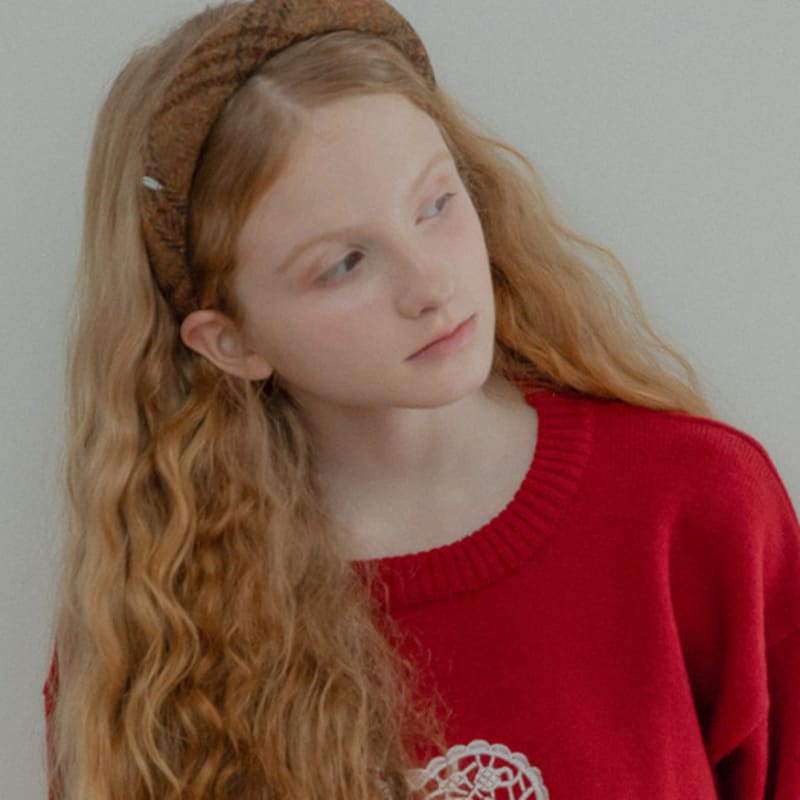 

меллотори шерстяная клетчатая повязка для волос (коричневый) brown