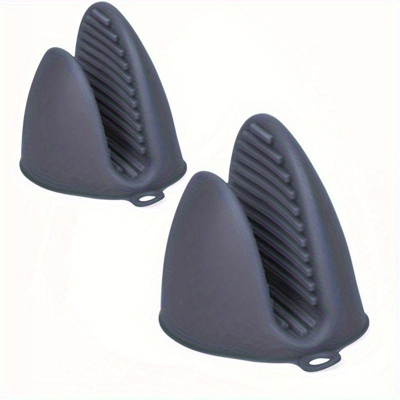 2PCS Thick Silicone Oven Mitts - Heat Resistant Non-Slip Microwave Gloves with Pot Clips, Kitchen Cooking Gloves