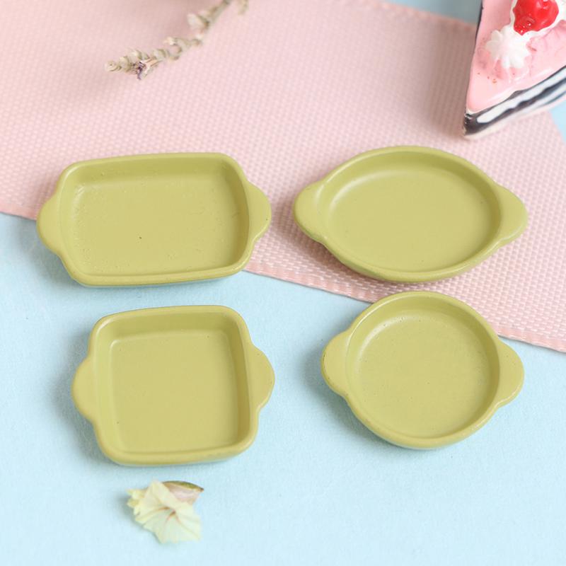 2-33pcs Dollhouse Miniature Trays Plates Doll Mini Food White Dishes Tableware Kitchen Toys Doll House Accessories
