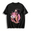 Cool Asian Girl Food Print T-shirt Street Style Casual Top Pure Cotton T-shirt