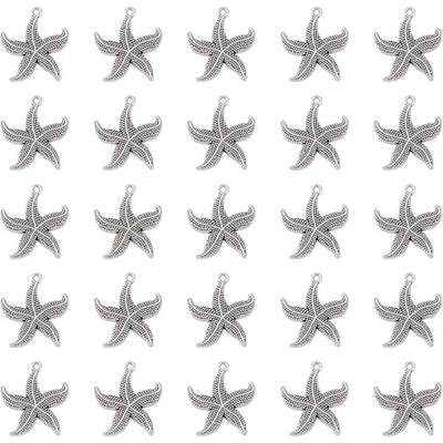 3/15pcs Alloy Starfish Pendant, Simple Marine Animal Starfish Shape DIY Necklace Bracelet Accessories, Summer Beach Vacation Accessories