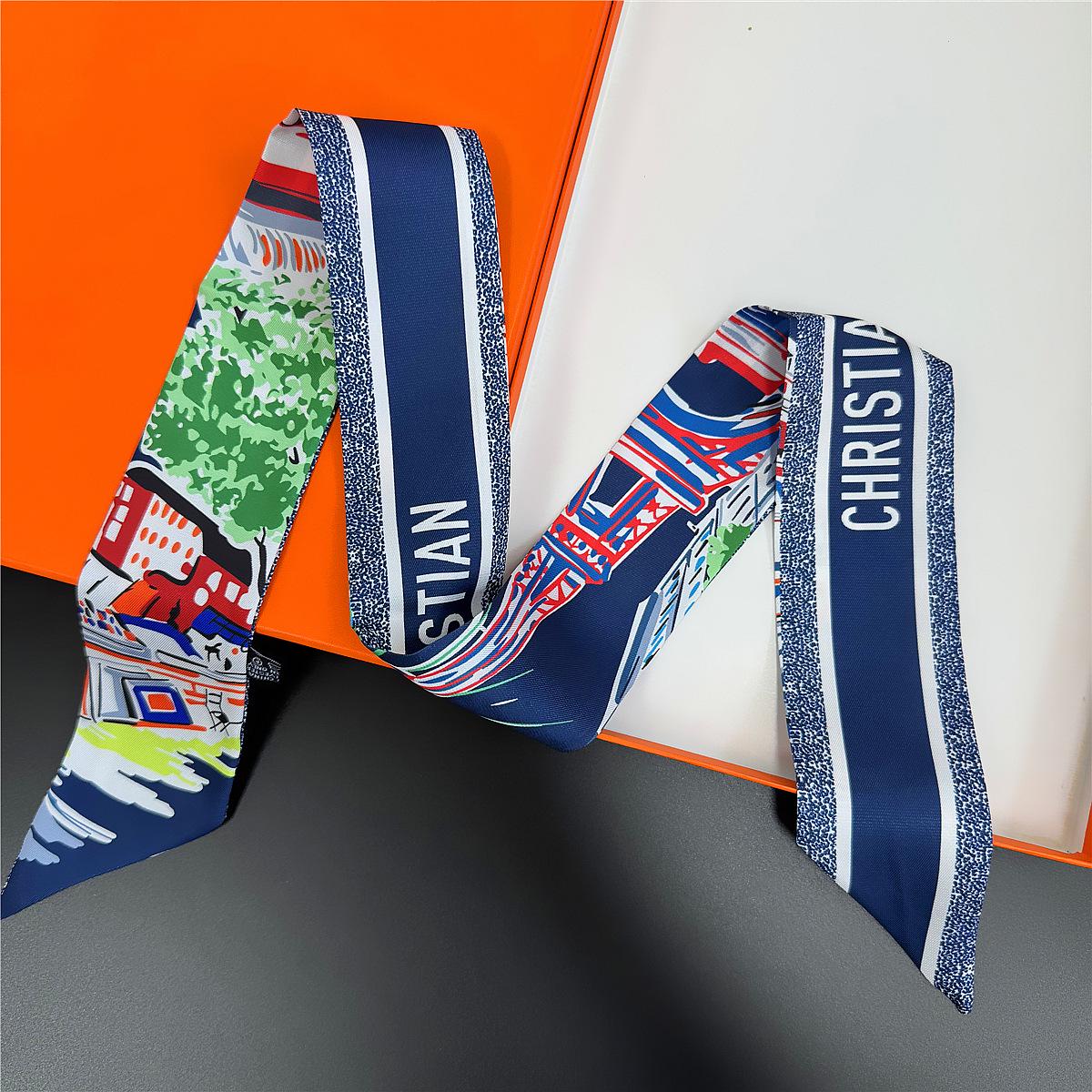 

Autumn Tarot Graffiti Silk Scarf: Versatile Long Ribbon Tie for Women 100cm