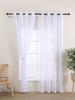 Elegant French White Lace Sheer Curtain with Floral Design - Semi-Transparent, Grommet Top for Easy Hanging - Perfect for Living Room Kitchen Privacy