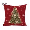 Christmas Pillow Covers Set of 4 Throw Covers, Red Poinsettia Reindeer Pine Branch Cozy Holiday Accent Pillows Cushion Cases, Xmas Decor for