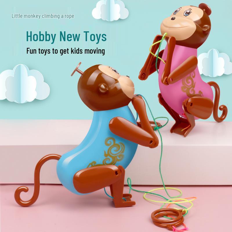 

Sound-Activated Climbing Rope Monkey Toy - No Electricity Needed синий
