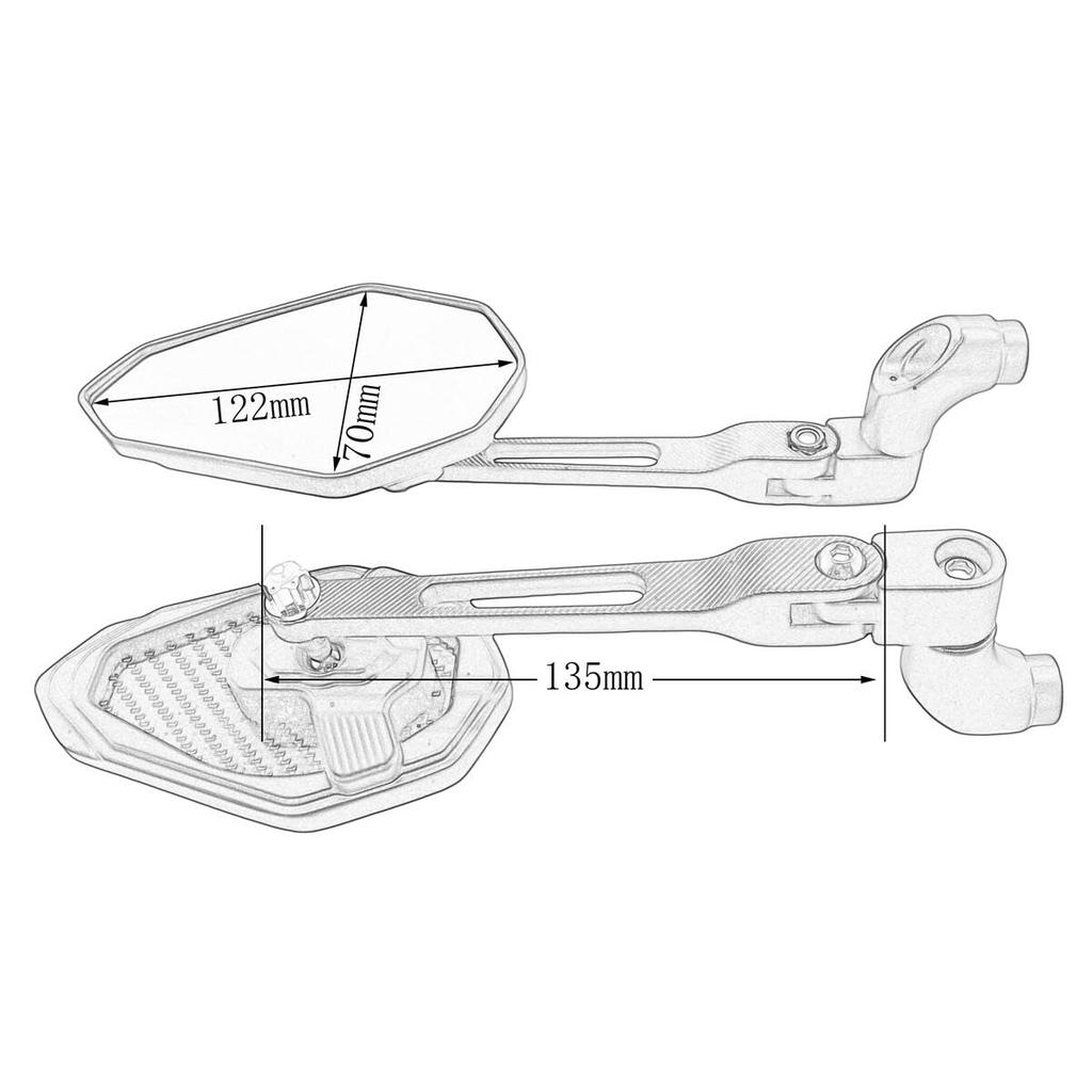 SZYUMO Carbon Fiber Motorcycle Rearview Universal for Scooters and Easy Left and Right Set Mirrors, 8mm/10mm, Fit, Motorcycles, Installation,