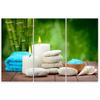 Three Piece Picture Canvas Print Zen Candle Bamboo Stone