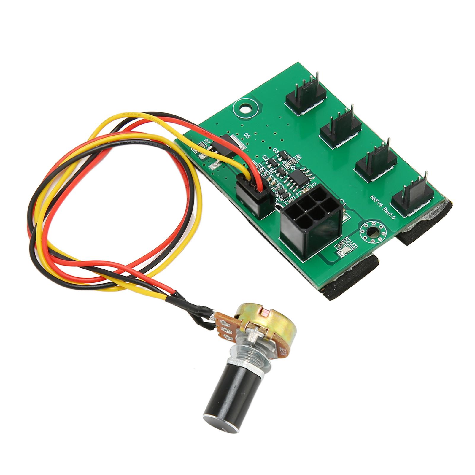 

PC Fan Speed Controller DC 12V PWM 4 Way 11.8in Cable Easy Installation PC Chassis Fan Hub for