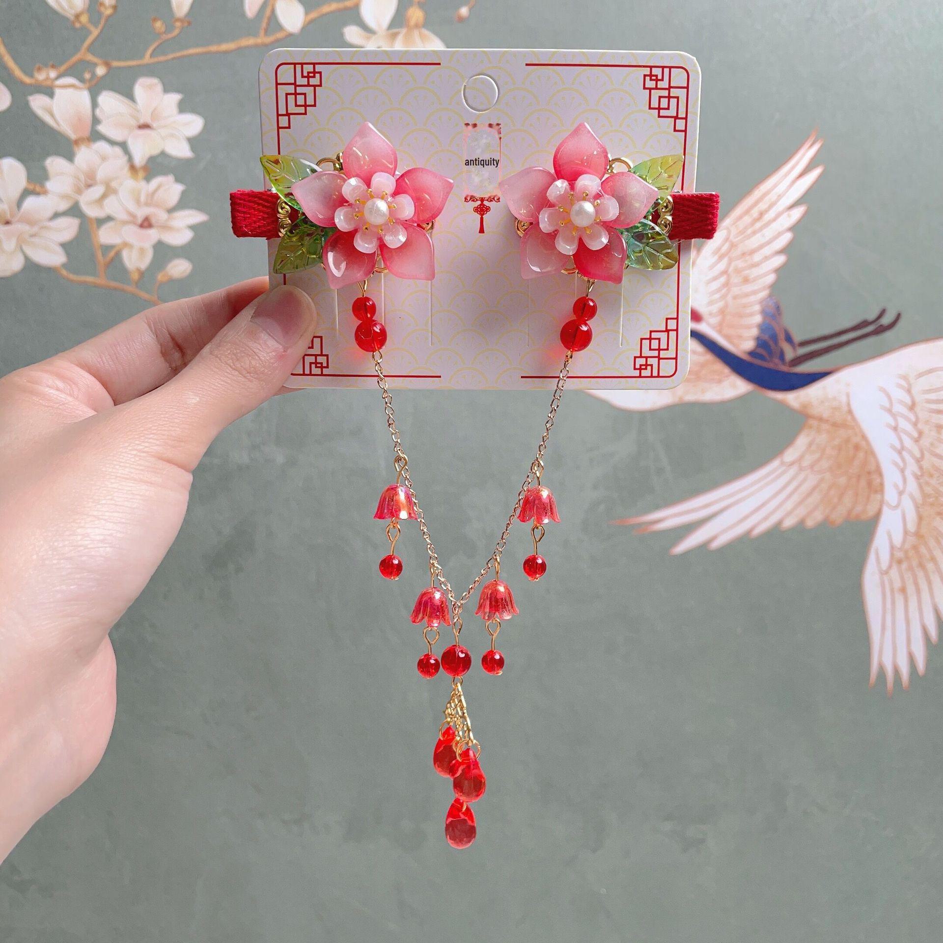 

Детские аксессуары для волос в старинном стиле Hanchen: Заколка для волос с кисточкой и цепочкой на лбу