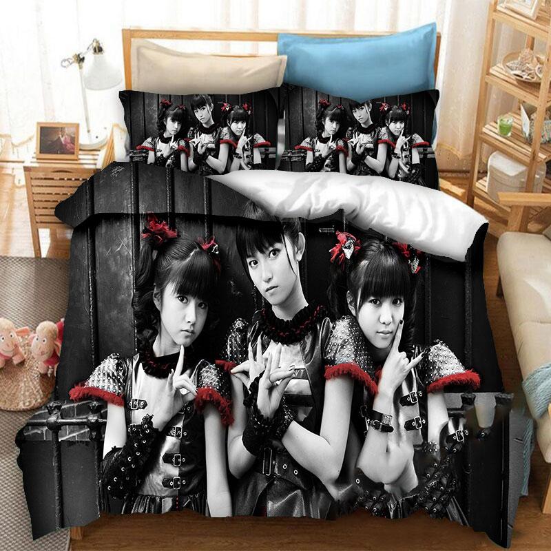 3d Printing BABYMETAL Rock Band 3pcs Bedding Set Boys Girls Twin Queen Size Duvet Cover Pillowcase Bed Kids Adult Home Textiles