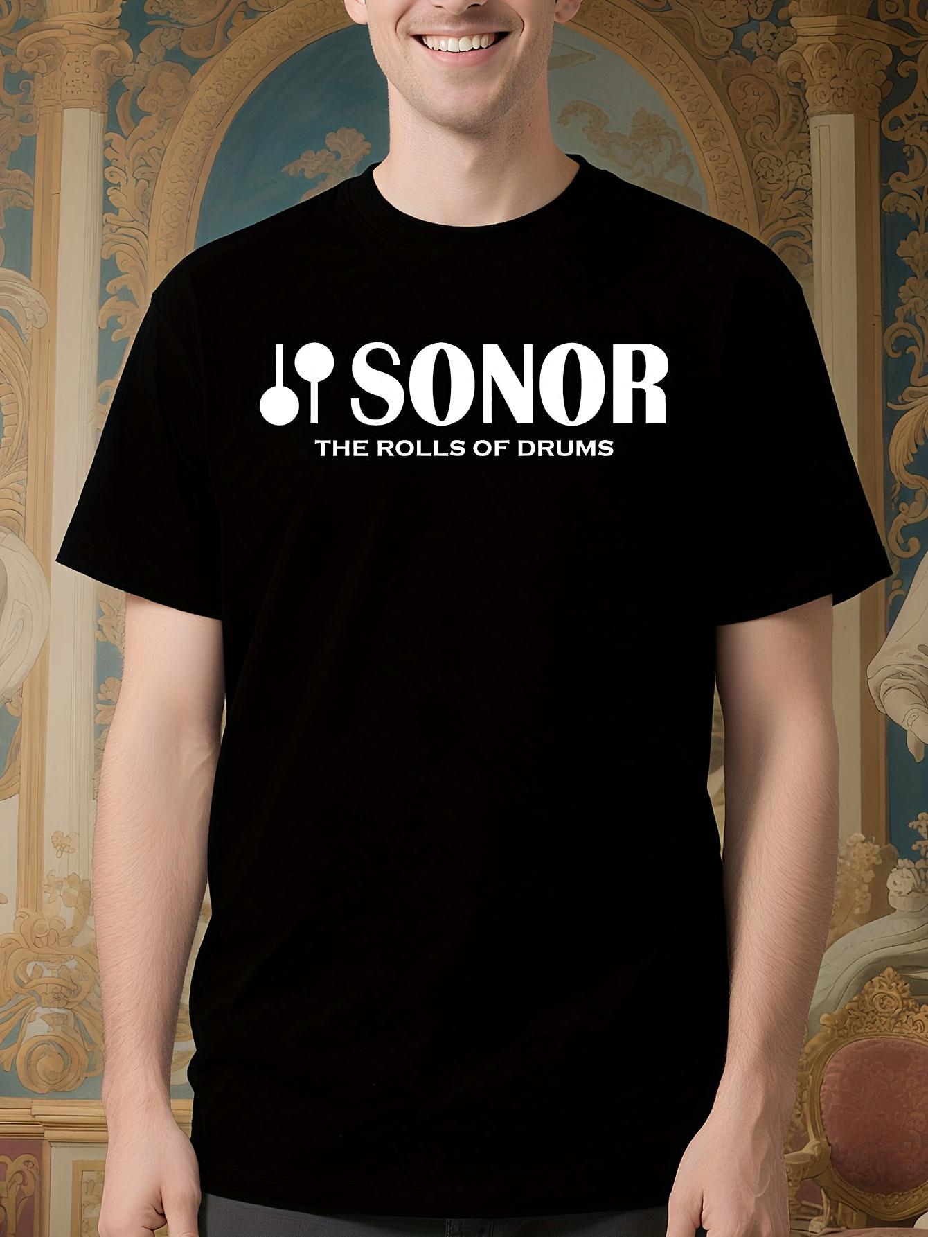 Black Graphic Tshirt - SONOR Drum Design The Rolls of Dru... XXL