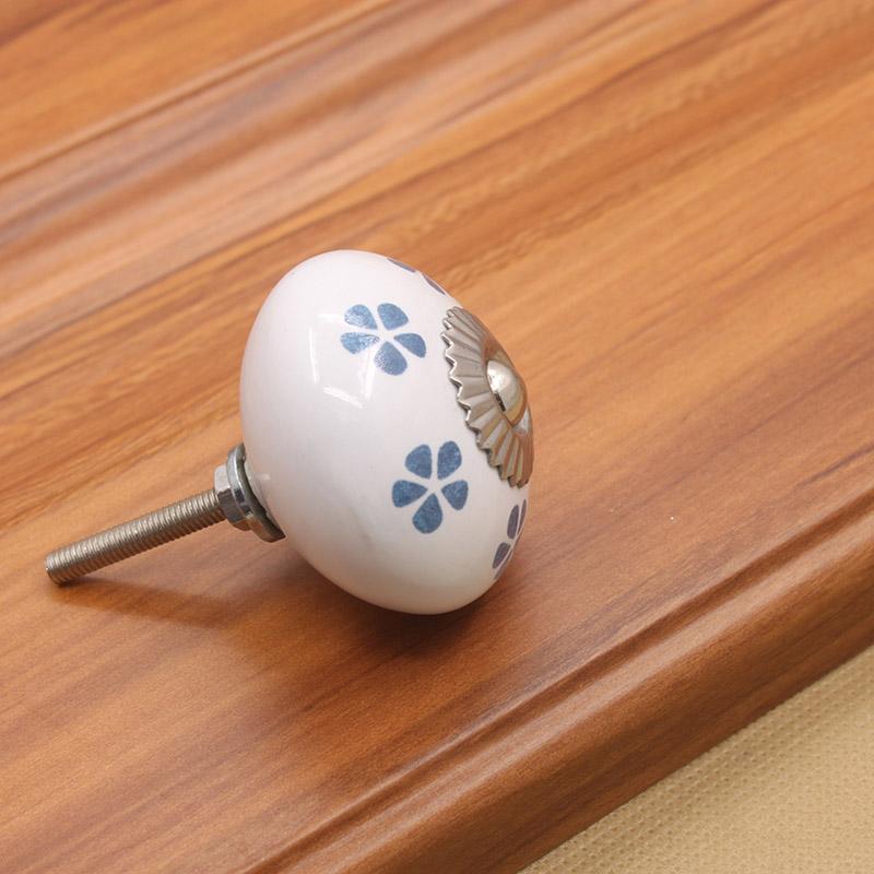 KAK 40mm Hand-painted Ceramic Drawer Knobs Porcelain Pumpkin Cabinet Knobs Cupboard Handles with Base for Kids Furniture Handle