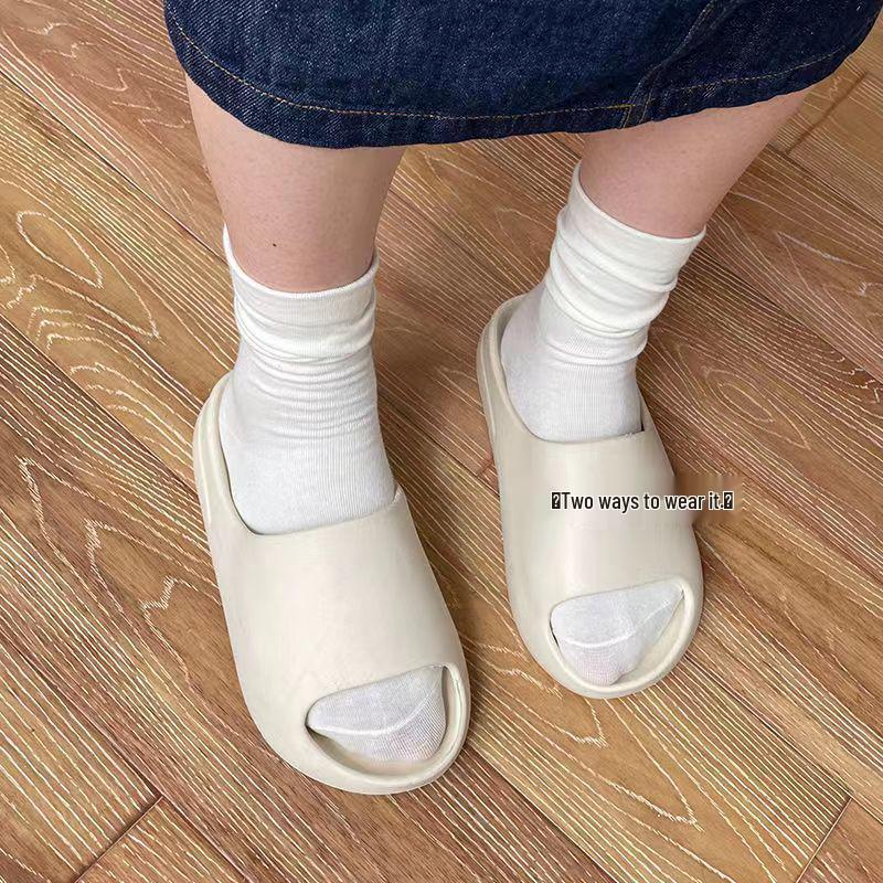 Women's Japanese Style Thin Cotton Mid-Calf Slouch Socks - Solid Color Summer Socks In Black.