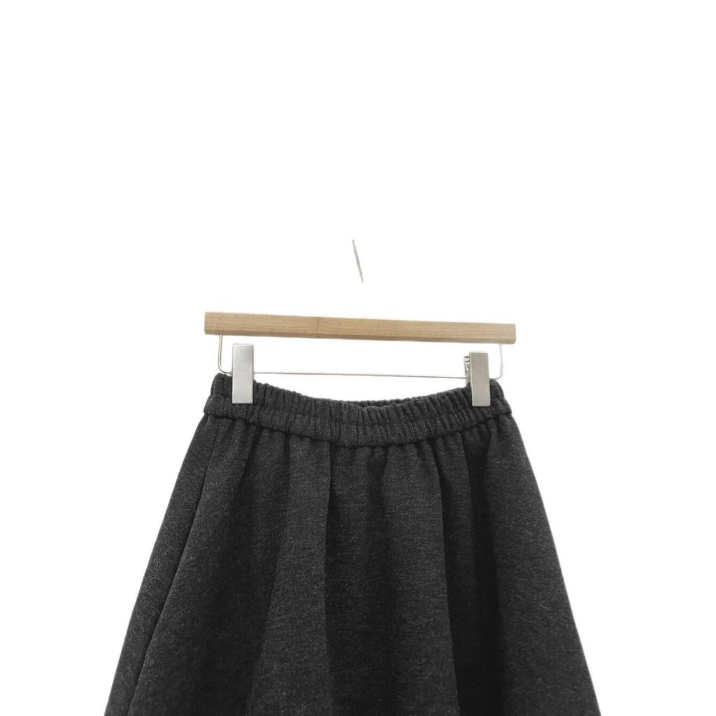 Korean High-Waisted Pleated Tulip Wool Skirt - Women's Elegant Grey A-Line Autumn/Winter Arrival