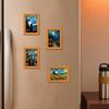Vintage Refrigerator Magnets Art Display Wooden Magnetic Frame For Fridge 2x3in Photo Display With Vintage Florals Artwork