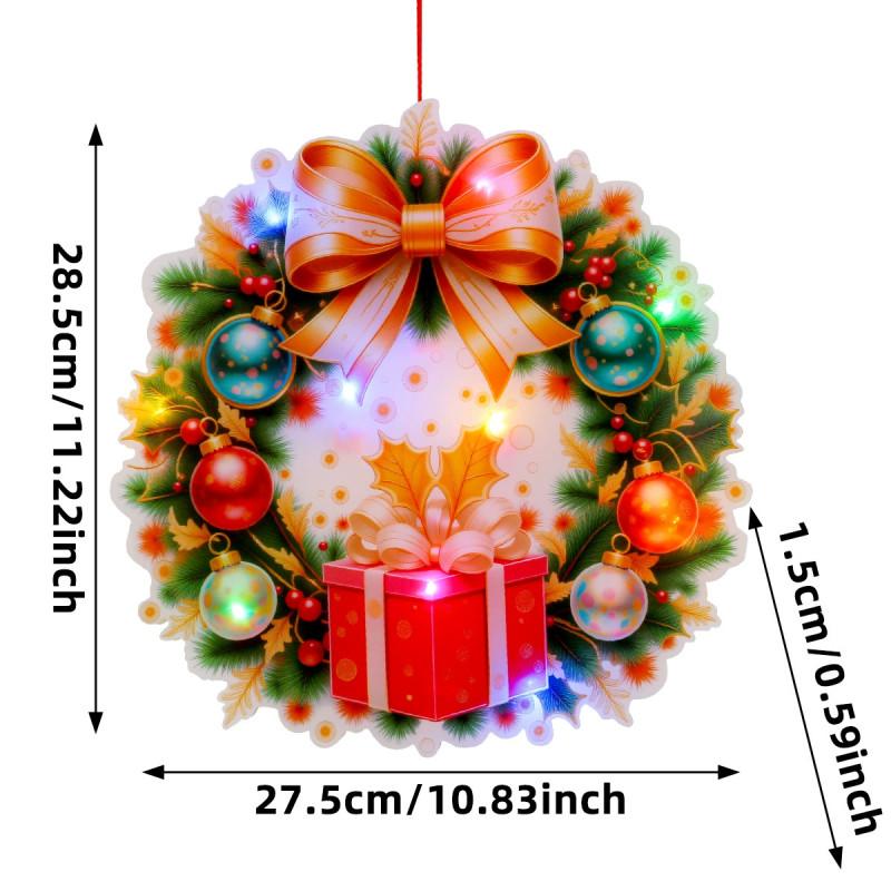 

Клаус Санта Рождество Снеговик Лось Венок Подвеска на дверь Свет Дом Подарок Украшение Garland