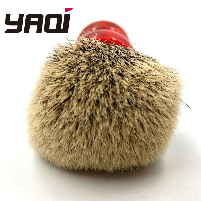 Yaqi 24MM 100% Pelo di Tasso Silvertip Manico in Resina Rossa Pennelli da Barba per uomini