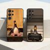 Cute Retro Villain Penguin Phone Case For Samsung S26,S25,24,23,22,30,21,10,9,Ultra,Plus,Lite,FE Soft Black Case