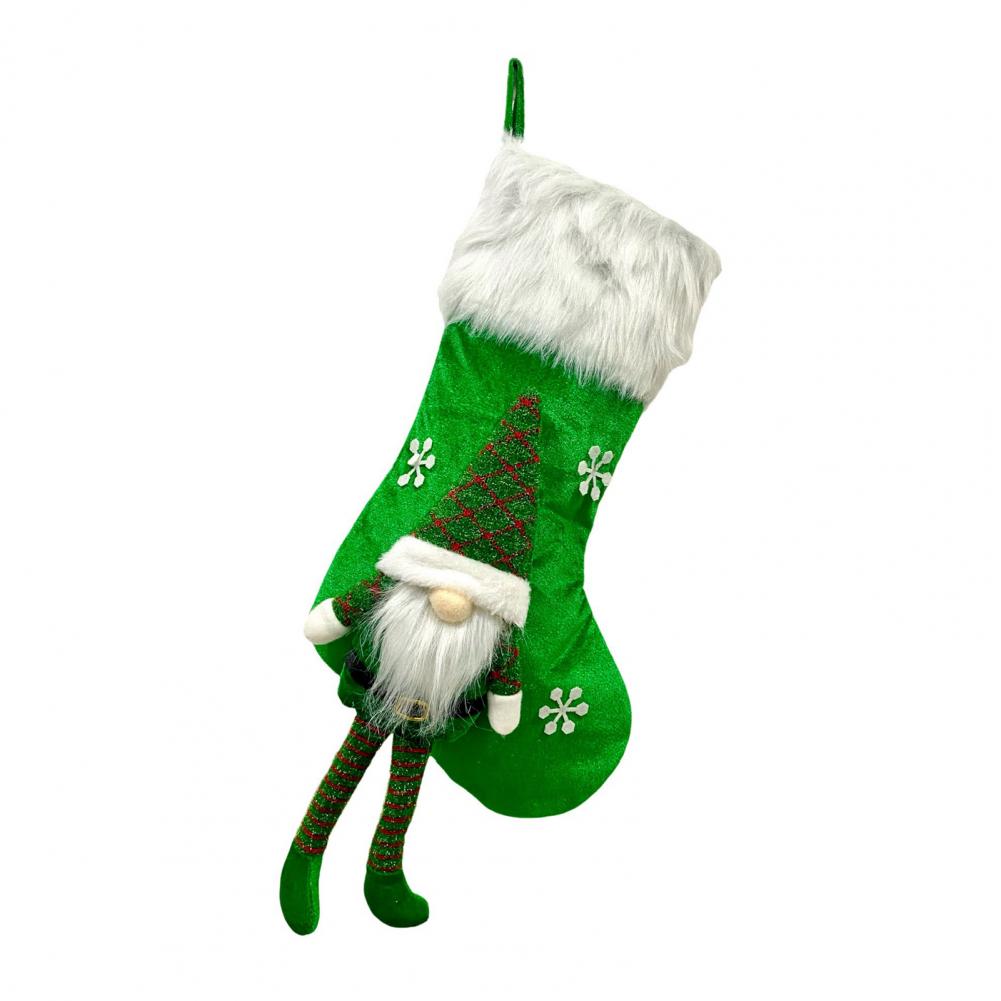 

Christmas Stockings with Hooks Oversized Christmas Stockings Festive Christmas Stocking with Snowflake Santa Claus for Holiday XXL