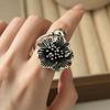 Xiaomi BF CLUB 925 Sterling Silver Ring For Women Jewelry Retro Flower Open Vintage Handmade Ring Allergy For Party Birthday Gift