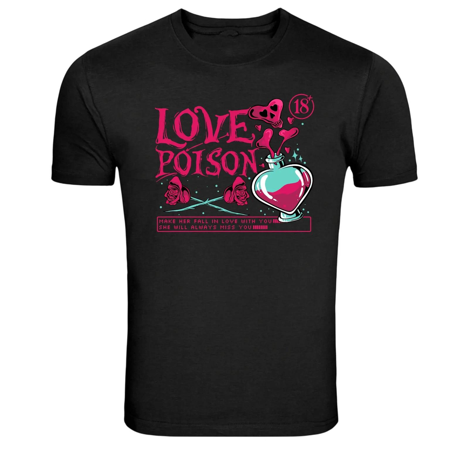 Love Poison Gothic Heart Potion Dark Romance Graphic T-Shirt L
