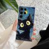 Retro Oil Painting Starry Sky Cat Clear Case For Samsung Galaxy S26 S25 S24 S23 Ultra S20 S21 FE S22 Plus S26 Ultra Phone Cover