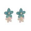 Pinkdudu Drip Glaze Rhinestone Flower Studs Fresh Sweet Vacation Temperament Earrings Elegant Floral Jewelry for Women PD2519