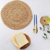 Round Woven Placemats For Dining Table, Water Hyacinth Straw Braided Placemat, Heat Resistant Non-Slip Weave Placemats Handmade