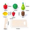Simulation Kitchen Pretend Toy Wooden Classic Game Montessori Educational Toy For Children Kids Gift Cutting Fruit Vegetable Set
