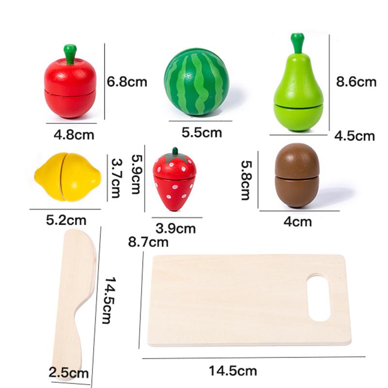 Simulation Kitchen Pretend Toy Wooden Classic Game Montessori Educational Toy For Children Kids Gift Cutting Fruit Vegetable Set